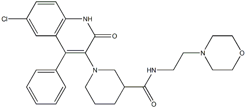 N-(2-MORPHOLIN-4-YLETHYL)-1-(6-CHLORO-2-OXO-4-PHENYL-1,2-DIHYDROQUINOLIN-3-YL)PIPERIDINE-3-CARBOXAMIDE Struktur