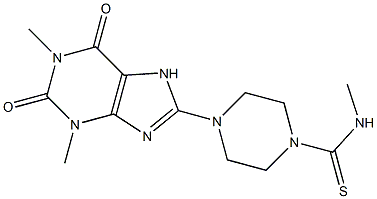 4-(1,3-DIMETHYL-2,6-DIOXO-2,3,6,7-TETRAHYDRO-1H-PURIN-8-YL)-N-METHYLPIPERAZINE-1-CARBOTHIOAMIDE Struktur