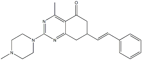 (E)-4-METHYL-2-(4-METHYLPIPERAZIN-1-YL)-7-STYRYL-7,8-DIHYDROQUINAZOLIN-5(6H)-ONE Struktur