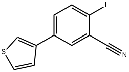 2-FLUORO-5-(3-THIENYL)BENZENECARBONITRILE Struktur