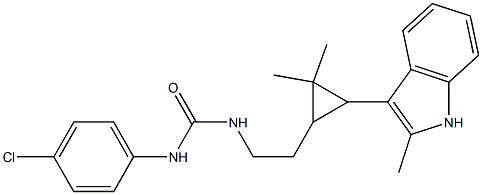 1-(4-CHLOROPHENYL)-3-(2-(2,2-DIMETHYL-3-(2-METHYL-1H-INDOL-3-YL)CYCLOPROPYL)ETHYL)UREA Struktur