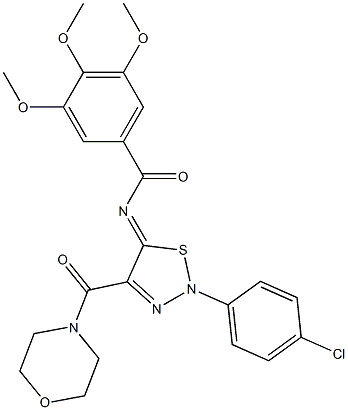 (Z)-N-(2-(4-CHLOROPHENYL)-4-(MORPHOLINE-4-CARBONYL)-1,2,3-THIADIAZOL-5(2H)-YLIDENE)-3,4,5-TRIMETHOXYBENZAMIDE Struktur