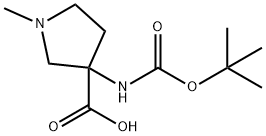 3-TERT-BUTOXYCARBONYLAMINO-1-METHYL-PYRROLIDINE-3-CARBOXYLIC ACID Struktur