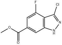 3-CHLORO-4-FLUORO-6-INDAZOLECARBOXYLIC ACID METHYL ESTER Struktur