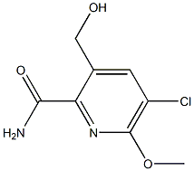 5-CHLORO-3-(HYDROXYMETHYL)-6-METHOXYPYRIDINE-2-CARBOXAMIDE Struktur