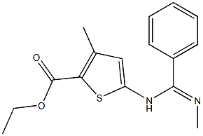 ETHYL 3-METHYL-5-[[(Z)-(METHYLIMINO)(PHENYL)METHYL]AMINO]THIOPHENE-2-CARBOXYLATE Struktur