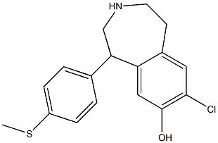 7-CHLORO-8-HYDROXY-1-(4-METHYLTHIOPHENYL)-2,3,4,5-TETRAHYDRO-1H-3-BENZAZEPINE Struktur