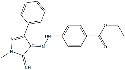 ETHYL 4-[(2E)-2-(5-IMINO-1-METHYL-3-PHENYL-1,5-DIHYDRO-4H-PYRAZOL-4-YLIDENE)HYDRAZINO]BENZOATE Struktur