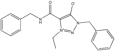 1-BENZYL-4-[(BENZYLAMINO)CARBONYL]-3-ETHYL-1H-1,2,3-TRIAZOL-3-IUM-5-OLATE Struktur