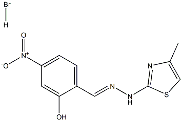 2-HYDROXY-4-NITROBENZALDEHYDE (4-METHYL-1,3-THIAZOL-2-YL)HYDRAZONE HYDROBROMIDE Struktur