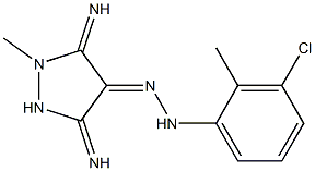 (4E)-3,5-DIIMINO-1-METHYLPYRAZOLIDIN-4-ONE (3-CHLORO-2-METHYLPHENYL)HYDRAZONE Struktur