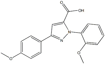 1-(2-METHOXYPHENYL)-3-(4-METHOXYPHENYL)-1H-PYRAZOLE-5-CARBOXYLIC ACID Struktur