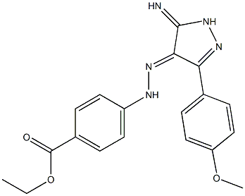 ETHYL 4-{(2E)-2-[5-IMINO-3-(4-METHOXYPHENYL)-1,5-DIHYDRO-4H-PYRAZOL-4-YLIDENE]HYDRAZINO}BENZOATE Struktur