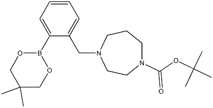 TERT-BUTYL 4-[2-(5,5-DIMETHYL-1,3,2-DIOXABORINAN-2-YL)BENZYL]-1,4-DIAZEPANE-1-CARBOXYLATE Struktur