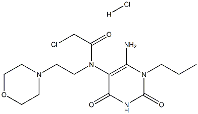 N-(6-AMINO-2,4-DIOXO-1-PROPYL-1,2,3,4-TETRAHYDROPYRIMIDIN-5-YL)-2-CHLORO-N-(2-MORPHOLIN-4-YLETHYL)ACETAMIDE HYDROCHLORIDE Struktur