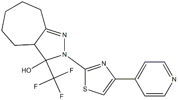 2-(4-PYRIDIN-4-YL-1,3-THIAZOL-2-YL)-3-(TRIFLUOROMETHYL)-2,3,3A,4,5,6,7,8-OCTAHYDROCYCLOHEPTA[C]PYRAZOL-3-OL Struktur