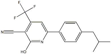 4-(TRIFLUOROMETHYL)-2-HYDROXY-6-(4-ISOBUTYLPHENYL)PYRIDINE-3-CARBONITRILE Struktur