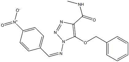 5-(BENZYLOXY)-N-METHYL-1-{[(1Z)-(4-NITROPHENYL)METHYLENE]AMINO}-1H-1,2,3-TRIAZOLE-4-CARBOXAMIDE Struktur