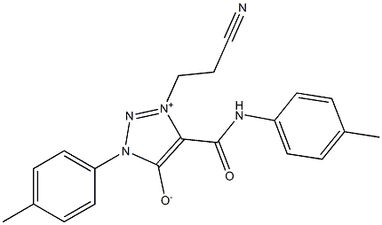 3-(2-CYANOETHYL)-1-(4-METHYLPHENYL)-4-{[(4-METHYLPHENYL)AMINO]CARBONYL}-1H-1,2,3-TRIAZOL-3-IUM-5-OLATE Struktur