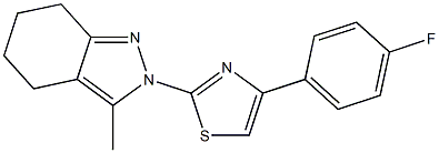 2-[4-(4-FLUOROPHENYL)-1,3-THIAZOL-2-YL]-3-METHYL-4,5,6,7-TETRAHYDRO-2H-INDAZOLE Struktur