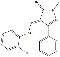 (4E)-5-IMINO-1-METHYL-3-PHENYL-1,5-DIHYDRO-4H-PYRAZOL-4-ONE (2-CHLOROPHENYL)HYDRAZONE Struktur