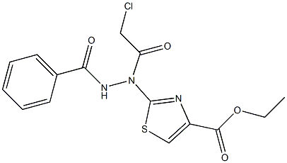 ETHYL 2-[2-BENZOYL-1-(CHLOROACETYL)HYDRAZINO]-1,3-THIAZOLE-4-CARBOXYLATE Struktur