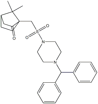 1-(((4-(DIPHENYLMETHYL)PIPERAZINYL)SULFONYL)METHYL)-7,7-DIMETHYLBICYCLO[2.2.1]HEPTAN-2-ONE Struktur