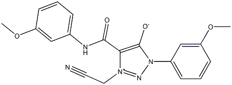 3-(CYANOMETHYL)-1-(3-METHOXYPHENYL)-4-{[(3-METHOXYPHENYL)AMINO]CARBONYL}-1H-1,2,3-TRIAZOL-3-IUM-5-OLATE Struktur