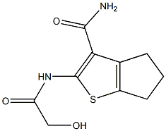 2-(GLYCOLOYLAMINO)-5,6-DIHYDRO-4H-CYCLOPENTA[B]THIOPHENE-3-CARBOXAMIDE Struktur