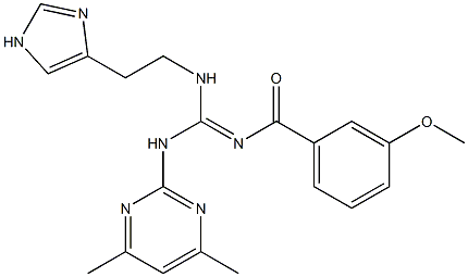 (E)-N-((2-(1H-IMIDAZOL-4-YL)ETHYLAMINO)(4,6-DIMETHYLPYRIMIDIN-2-YLAMINO)METHYLENE)-3-METHOXYBENZAMIDE Struktur