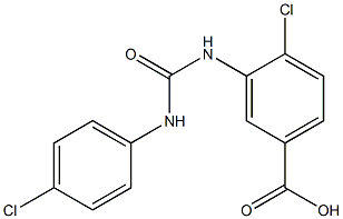 4-CHLORO-3-([[(4-CHLOROPHENYL)AMINO]CARBONYL]AMINO)BENZOIC ACID Struktur