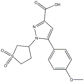 1-(1,1-DIOXO-TETRAHYDRO-1LAMBDA6-THIOPHEN-3-YL)-5-(4-METHOXY-PHENYL)-1H-PYRAZOLE-3-CARBOXYLIC ACID Struktur