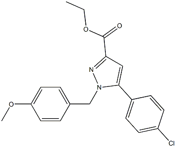 ETHYL 1-(4-METHOXYBENZYL)-5-(4-CHLOROPHENYL)-1H-PYRAZOLE-3-CARBOXYLATE Struktur