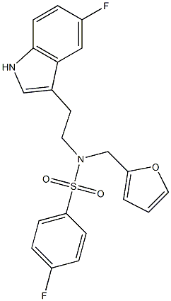 4-FLUORO-N-[2-(5-FLUORO-1H-INDOL-3-YL)ETHYL]-N-(2-FURYLMETHYL)BENZENESULFONAMIDE Struktur