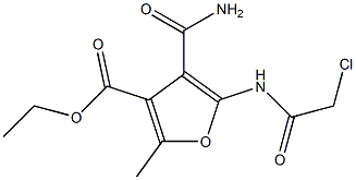 ETHYL 4-(AMINOCARBONYL)-5-[(CHLOROACETYL)AMINO]-2-METHYL-3-FUROATE Struktur