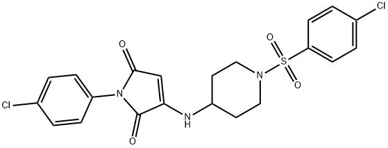 1-(4-CHLOROPHENYL)-3-({1-[(4-CHLOROPHENYL)SULFONYL]PIPERIDIN-4-YL}AMINO)-1H-PYRROLE-2,5-DIONE Struktur