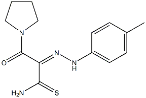 (2Z)-2-[(4-METHYLPHENYL)HYDRAZONO]-3-OXO-3-PYRROLIDIN-1-YLPROPANETHIOAMIDE Struktur