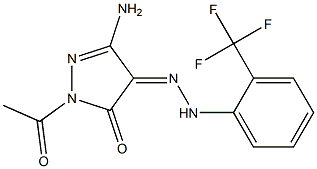 (4Z)-1-ACETYL-3-AMINO-1H-PYRAZOLE-4,5-DIONE 4-{[2-(TRIFLUOROMETHYL)PHENYL]HYDRAZONE} Struktur