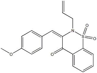 (3E)-2-ALLYL-3-(4-METHOXYBENZYLIDENE)-2,3-DIHYDRO-4H-1,2-BENZOTHIAZIN-4-ONE 1,1-DIOXIDE Struktur