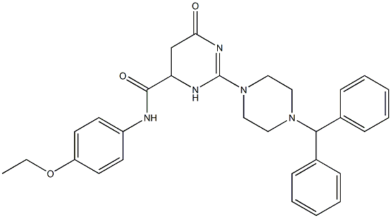 2-(4-BENZHYDRYLPIPERAZIN-1-YL)-N-(4-ETHOXYPHENYL)-6-OXO-3,4,5,6-TETRAHYDROPYRIMIDINE-4-CARBOXAMIDE Struktur