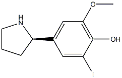 4-((2R)PYRROLIDIN-2-YL)-2-IODO-6-METHOXYPHENOL Struktur