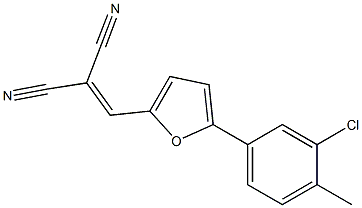 ([5-(3-CHLORO-4-METHYLPHENYL)-2-FURYL]METHYLENE)MALONONITRILE Struktur