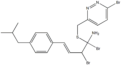 2,3-DIAZA-1-((4-BROMOPHENYL)METHYLTHIO)-4-(4-(2-METHYLPROPYL)PHENYL)BUTA-1,3-DIENYLAMINE, BROMIDE Struktur