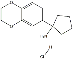 1-(2,3-DIHYDRO-1,4-BENZODIOXIN-6-YL)CYCLOPENTANAMINE HYDROCHLORIDE Struktur