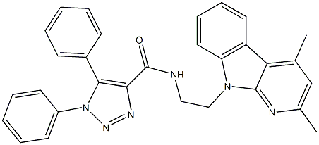 N-[2-(2,4-DIMETHYL-9H-PYRIDO[2,3-B]INDOL-9-YL)ETHYL]-1,5-DIPHENYL-1H-1,2,3-TRIAZOLE-4-CARBOXAMIDE Struktur