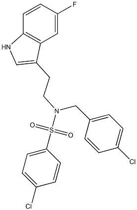 4-CHLORO-N-(4-CHLOROBENZYL)-N-[2-(5-FLUORO-1H-INDOL-3-YL)ETHYL]BENZENESULFONAMIDE Struktur