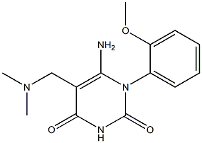 6-AMINO-5-[(DIMETHYLAMINO)METHYL]-1-(2-METHOXYPHENYL)PYRIMIDINE-2,4(1H,3H)-DIONE Struktur