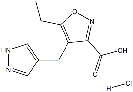 5-ETHYL-4-(1H-PYRAZOL-4-YLMETHYL)ISOXAZOLE-3-CARBOXYLIC ACID HYDROCHLORIDE Struktur