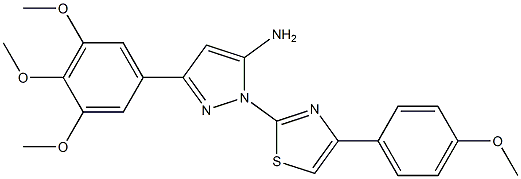 1-[4-(4-METHOXYPHENYL)-1,3-THIAZOL-2-YL]-3-(3,4,5-TRIMETHOXYPHENYL)-1H-PYRAZOL-5-AMINE Struktur