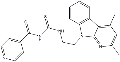 N-({[2-(2,4-DIMETHYL-9H-PYRIDO[2,3-B]INDOL-9-YL)ETHYL]AMINO}CARBONOTHIOYL)ISONICOTINAMIDE Struktur